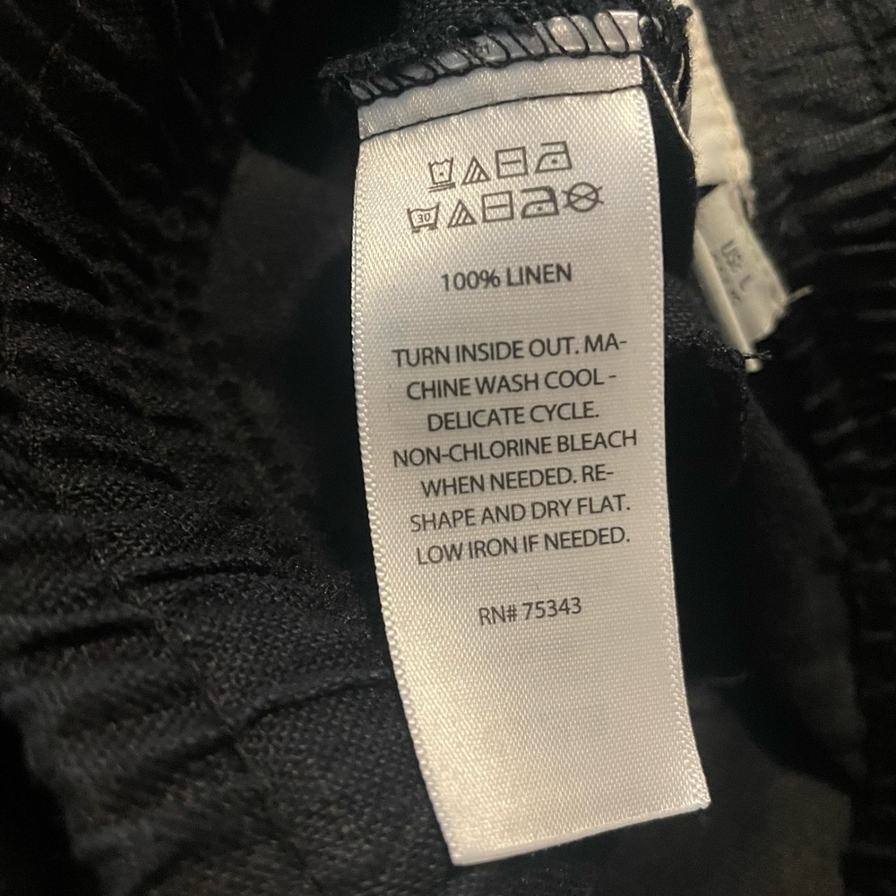 Joie Black Linen Pants Sz. L - Picture 8 of 9